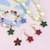 Immagine di Zinc Based Alloy Charms Gold Plated Multicolor Flower Enamel 23mm x 20mm, 10 PCs