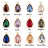 Immagine di Rame Pietre Nascita Charms Goccia Oro riempito Multicolore Cubic Zirconiae 8mm x 5mm, 2 Pz