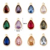 Immagine di Rame Pietre Nascita Charms Goccia Oro riempito Multicolore Cubic Zirconiae 8mm x 5mm, 2 Pz