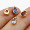 Immagine di Rame Pietre Nascita Charms Goccia Oro riempito Multicolore Cubic Zirconiae 8mm x 5mm, 2 Pz