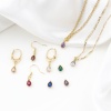 Immagine di Rame Pietre Nascita Charms Goccia Oro riempito Multicolore Cubic Zirconiae 8mm x 5mm, 2 Pz
