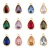 Immagine di Rame Pietre Nascita Charms Goccia Oro riempito Multicolore Cubic Zirconiae 8mm x 5mm, 2 Pz