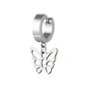 Immagine di Acciaio Inossidabile orecchino cerchio Tono Argento Tondo Geometria 29mm, Posta / Filo Dimensione: (18 misura), 2 Pz