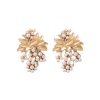 Picture of Acrylic Earrings Multicolor Leaf Imitation Pearl