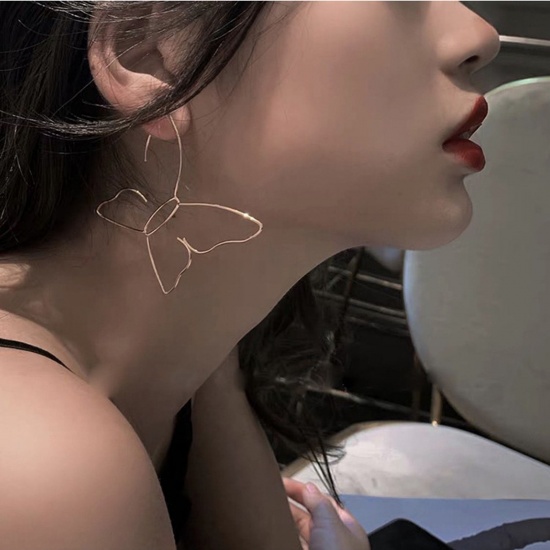 Picture of Copper Simple Ear Wire Hook Earrings Multicolor Butterfly Animal 6cm x 5cm