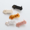 Bild von Acryl Niedlich Haarklammer Silberfarbe Bunt Katze 4.8cm x 2.3cm, 1 Stück
