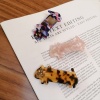 Picture of Acrylic Cute Hair Clips Silver Tone Multicolor Cat Animal 4.8cm x 2.3cm