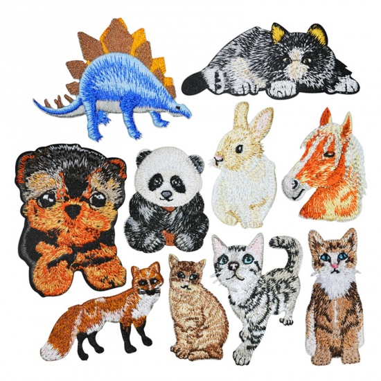 Picture of Polyester Iron On Patches Appliques (With Glue Back) Craft Multicolor Animal 5 PCs