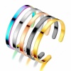 Picture of 304 Stainless Steel Blank Bangles Bracelets C Shape Multicolor Blank Stamping Tags Two Sides 4mm, 6cm Dia., 1 Piece
