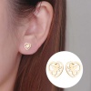 Immagine di Acciaio Inossidabile Elegante Orecchini a Perno Multicolore Cuore Angelo Filigrana 10mm x 9mm, Posta / Filo Dimensione: (18 misura), 4 Paia