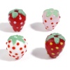 Image de Perles en Verre 3D Fraises Multicolore 2 Pcs