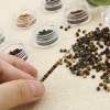 Immagine di Vetro Seme Perline Round Rocailles Multicolore Pietra Imitazione 3mmx 2mm, Foro:Circa 1mm, 1 Scatola