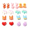Immagine di Resina Dome Seals Cabochon Animale Multicolore Cuore Sezione 10 Pz