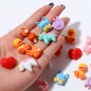 Immagine di Resina Dome Seals Cabochon Animale Multicolore Cuore Sezione 10 Pz