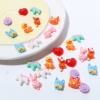 Immagine di Resina Dome Seals Cabochon Animale Multicolore Cuore Sezione 10 Pz