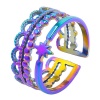 Immagine di Acciaio Inossidabile Stile Ins Aperto Regolabile Anello Multicolore Geometrica 1 Pz