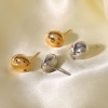 Immagine di 304 Acciaio Inossidabile Semplice Orecchini a Perno Ovale Multicolore Cubic Zirconiae 5mm x 4mm, 1 Paio