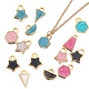 Immagine di 304 Acciaio Inossidabile Charms Geometrica Oro Placcato Multicolore Smalto 1 Pz