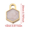 Immagine di 304 Acciaio Inossidabile Charms Geometrica Oro Placcato Multicolore Smalto 1 Pz