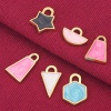 Immagine di 304 Acciaio Inossidabile Charms Geometrica Oro Placcato Multicolore Smalto 1 Pz