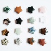 Imagen de Gema ( Natural ) Cuentas (Sin agujero) Estrellas de cinco puntos Multicolor Aprox 35mm x 35mm, 1 Unidad