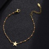 Bild von 304 Edelstahl Stilvoll Armband Vergoldet Bunt Stern Emaille 18cm lang, 1 Strang