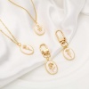 Immagine di Conchiglia + Rame Fiore del Mese di Nascita Charms Ovale Oro riempito Bianco 27mm x 18mm, 1 Pz