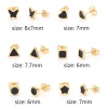 Bild von 316 Edelstahl Stilvoll Ohrring Ohrstecker Vergoldet Schwarz Geometrie Emaille 1 Paar
