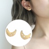 Immagine di 304 Acciaio Inossidabile Galassia Orecchini a Perno Multicolore Luna Stella Filigrana 10mm x 7mm, Posta / Filo Dimensione: (20 misura), 1 Paio