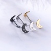 Immagine di 304 Acciaio Inossidabile Galassia Orecchini a Perno Multicolore Luna Stella Filigrana 10mm x 7mm, Posta / Filo Dimensione: (20 misura), 1 Paio