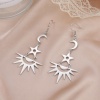 Immagine di 304 Acciaio Inossidabile Galassia Orecchini a Perno Multicolore Stella Sole & Luna 6.2cm, Posta / Filo Dimensione: (20 misura), 1 Paio