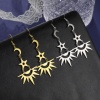 Immagine di 304 Acciaio Inossidabile Galassia Orecchini a Perno Multicolore Stella Sole & Luna 6.2cm, Posta / Filo Dimensione: (20 misura), 1 Paio