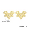 Bild von Titan Edelstahl Barock Ohrring Ohrstecker Bunt Lotosblume Hohl 22.2mm x 15.4mm, Drahtstärke: (20 gauge), 1 Paar