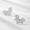 Bild von Titan Edelstahl Barock Ohrring Ohrstecker Bunt Lotosblume Hohl 22.2mm x 15.4mm, Drahtstärke: (20 gauge), 1 Paar