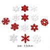 Bild von Holz Embellishments Cabochons Scrapbooking Weihnachten Schneeflocke Bunt 3.5cm x 3cm , 50 Stück