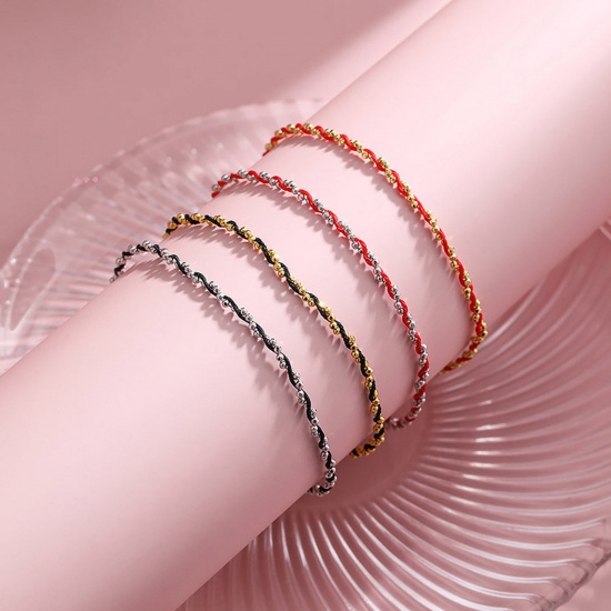 Picture of Copper Simple Braided Bracelets Multicolor 15cm(5 7/8") long