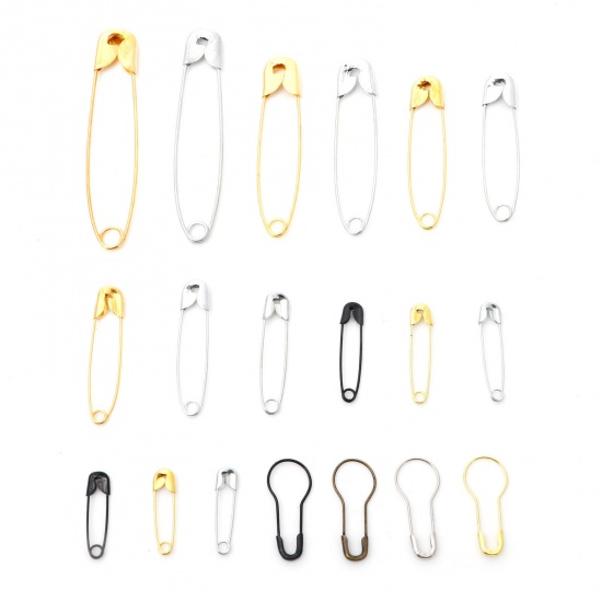 Picture of Iron Based Alloy Safety Pin Brooches Findings Multicolor