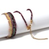 Image de Bracelets Raffinés Bracelets Délicats Bracelet de Perles en Pierre Élégant ( Naturel ) Doré Multicolore A Facettes 22cm Long, 1 Pièce