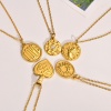 Immagine di Ecologico Retrò Elegante 18K Oro riempito 304 Acciaio Inossidabile Rollo Catena Geometrica Collana con Ciondolo Per Donne 1 Pz