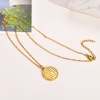 Immagine di Ecologico Retrò Elegante 18K Oro riempito 304 Acciaio Inossidabile Rollo Catena Geometrica Collana con Ciondolo Per Donne 1 Pz