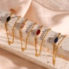 Bild von 304 Edelstahl Stilvoll Figaro Kette Armband Vergoldet Marquise 15cm lang, 1 Strang