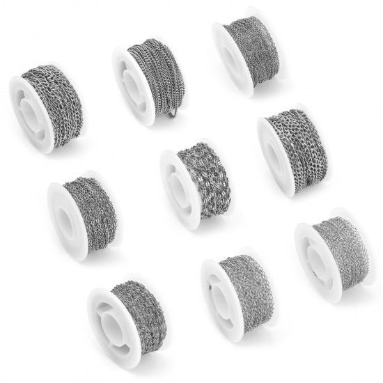Picture of 304 Stainless Steel Link Chain Silver Tone 1 Roll