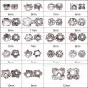 Bild von Zinklegierung Perlkappen Blumen Antiksilber Geschnitzte Muster 100 Stück