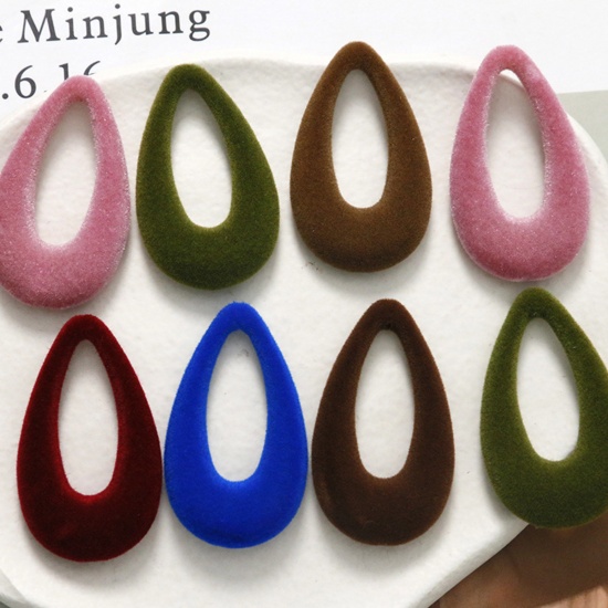 Bild von Resin Geometry Series Pendants Drop Multicolor Flocking 4.5cm x 2.6cm, 10 PCs