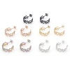 Picture of 316 Stainless Steel Stylish Hoop Earrings Multicolor C Shape Hollow 25mm x 20mm