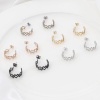 Picture of 316 Stainless Steel Stylish Hoop Earrings Multicolor C Shape Hollow 25mm x 20mm