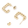 Immagine di 316 Acciaio inossidabile Elegante orecchino cerchio Multicolore Catena a Maglie Rettangolo 19.5mm x 19.5mm, Posta / Filo Dimensione: (20 misura), 1 Paio