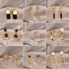 Imagen de Elegante Pendientes Chapado en Oro 1 Par