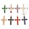 Immagine di Rame Religione Ciondoli Oro Placcato Multicolore Croce 4cm x 2.3cm, 1 Pz