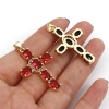 Immagine di Rame Religione Ciondoli Oro Placcato Multicolore Croce 4cm x 2.3cm, 1 Pz